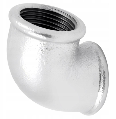 Bërryl galvanizuar Agaflex DN25, 1", F/F, i argjendtë