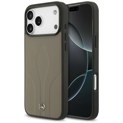 Mbrojtëse telefoni Mercedes Leather Case The Move MagSafe, për iPhone 17 Pro Max, lëkurë natyrale, bezhë