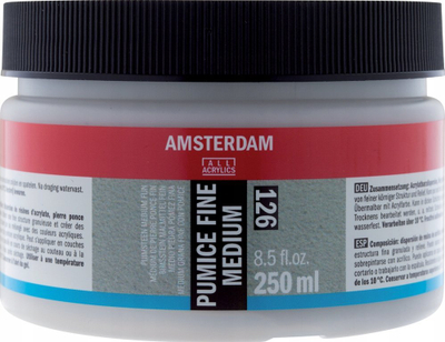 Medium akrilik Amsterdam Fine Pumice, 250 ml, për teksturë, i bardhë