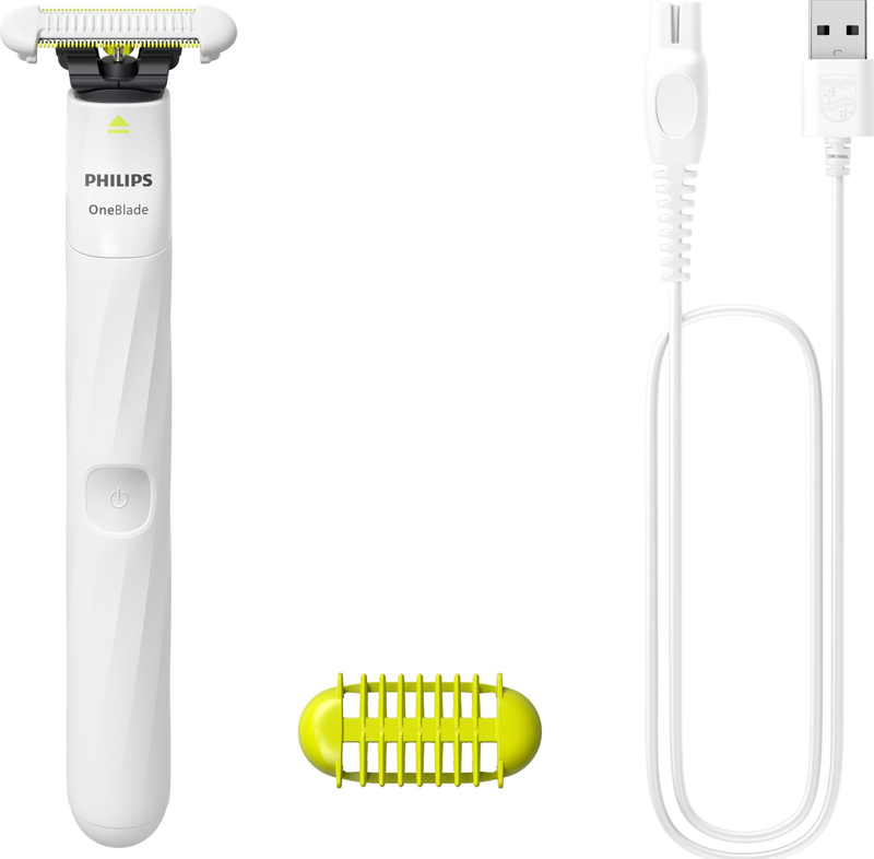 Trimmer intim Philips OneBlade QP1924/22, i rikarikueshëm, për zona të ndjeshme, jeshil