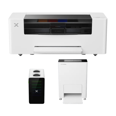 Printer tekstili xTool All in One Kit, kokë Epson me dyfish, Print to Bake, i bardhë