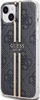 Mbrojtëse telefoni Guess IML 4G Gold Stripe për iPhone 15 14 13, 6.1", e zezë