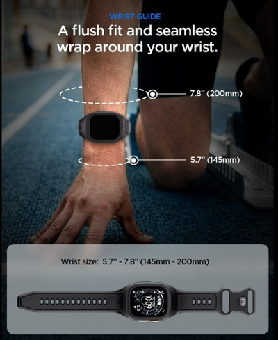 Rripi me mbrojtëse Spigen Liquid Air Pro për Apple Watch Ultra 49mm, i zi