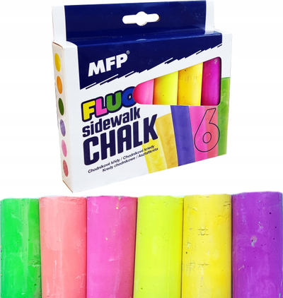 Shkumësa trotuari MFP Oval Sidewalk Chalk M Fluo, set me 6 ngjyra neon, shumëngjyrëshe