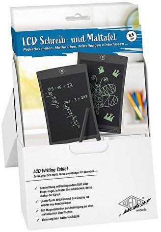 Tabelë shkrimi LCD Wedo 66908501, 14.3 x 21.9 cm, fshirje elektronike, e zezë
