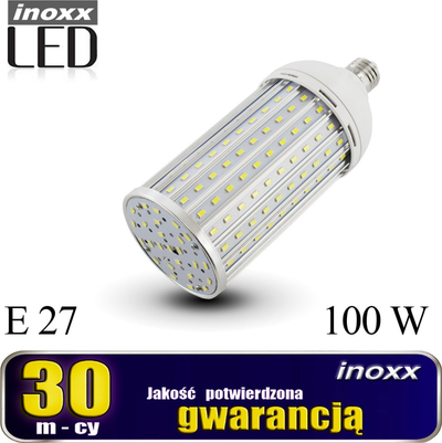 Llampë LED Nvox E27 Corn 100W, 6000K, metalike bardh’ e ftohtë