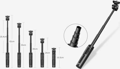 Трипод Ulanzi RMT-01 метален, 42 cm, со Bluetooth далечински управувач, црн