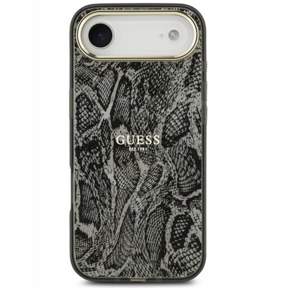 Mbulesë telefoni Guess Python Pattern MagSafe, për iPhone 17 Air iPhone 17 Pro, e zezë