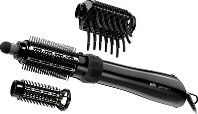 Furçë për flokët me nxehtësi Braun Satin Hair 5 AS 530, 1000W, me 3 koka, e zezë