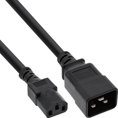 Kabllo rryme InLine IEC-60320 C20 në C13, 0.5 m, 10A, e zezë