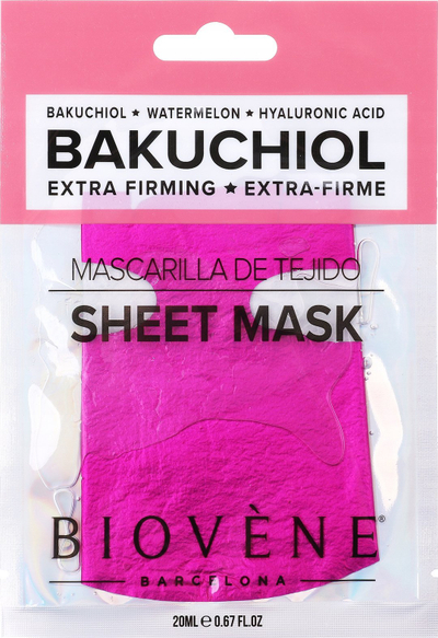 Maskë fytyre Biovène Bakuchiol Sheet Mask me acid hialuronik, 20ml