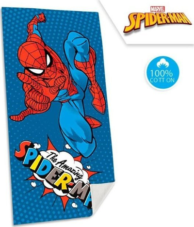 Peshqir plazhi Marvel Spiderman, 140x70 cm, pambuk 100%, blu