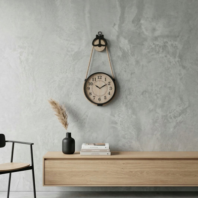 Orë murale Edaxo PALO, Ø27cm, litar jute, dru natyral
