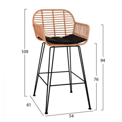 Stol Allegra HM5640 54×61×109 cm, bezhë