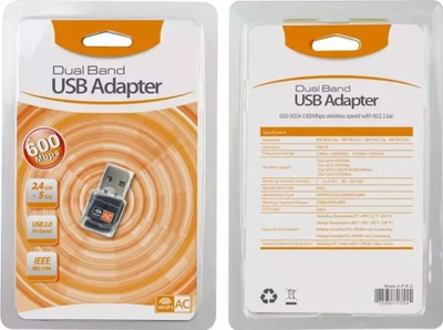Adapter WiFi USB RoGer 802.11ac, Dual Band 2.4GHz 5GHz, i zi