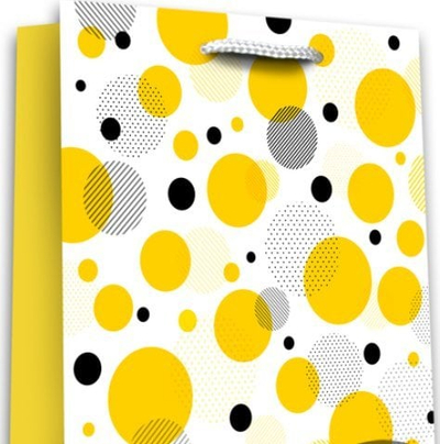 Çantë dhuratash Metrex YC-001 Premium Dots, madhësi mesatare, dizajn me pika, shumëngjyrëshe