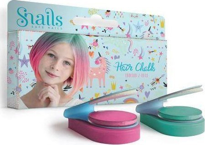 Ngjyrë flokësh me shkumës Snails Hair Chalk Unicorn, set me 2 ngjyra, rozë dhe jeshile
