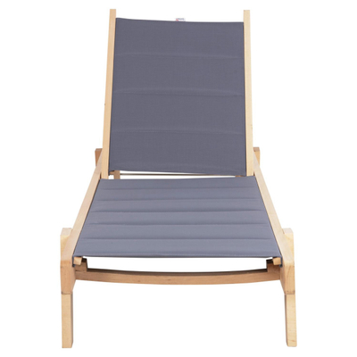 Karrige plazhi Milos prej hiri 204x65x31,5-92,5Hcm (HM10650.02), gri