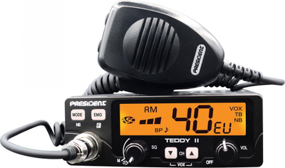 Radio CB President Teddy II, 40 kanale, AM FM, e zezë