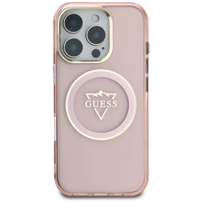 Mbulesë telefoni Guess MagSafe për iPhone 16 Pro Max, TPU polikarbonat, rozë
