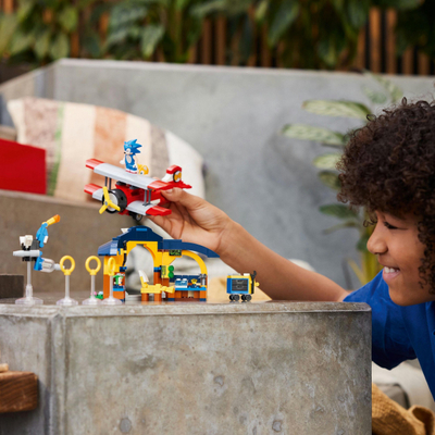 Lodër me kuba LEGO Sonic Tails Workshop Tornado Plane 76991, 376 copa, për kalamaj 6+