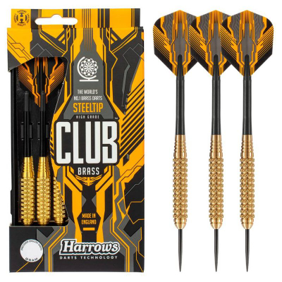 Shigjeta dart Harrows Club Brass Steeltip, trup bronzi, bosht najloni, shumëngjyrëshe