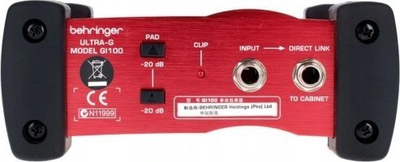 DI Box Behringer GI 100 Ultra-G, aktiv profesionist për kitarë, i kuq