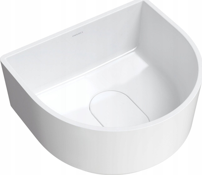 Lavaman mbi banak Omnires Cadence Marble+, 42 x 37 x 19 cm, i bardhë me shkëlqim