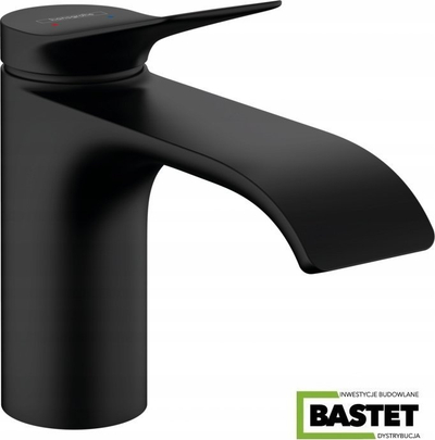 Rubinet lavamani Hansgrohe Vivenis 80, me mbyllje lavamani, mat i zi