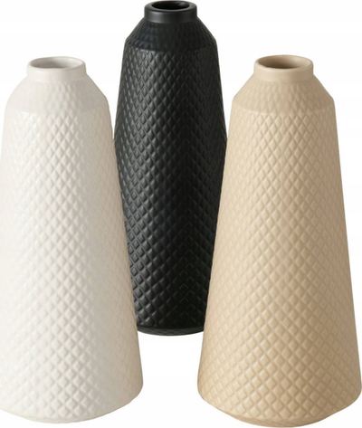 Vazo dekorative Boltze Monrovia, qeramike, 27 cm, bezhë mat