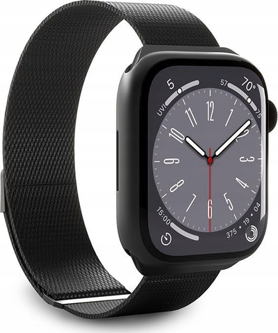 Rrip çeliku SBS Puro Milanese për Apple Watch 38/40/41mm, magnet, i zi