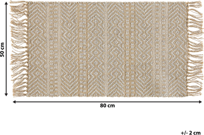 Tepih korridori DORTYOL Jute Runner, 50 x 80 cm, jute pambuk, bezhë