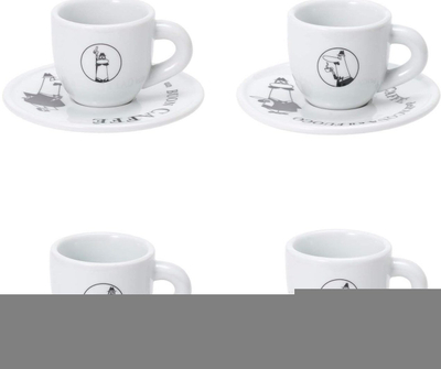 Set filxhanësh espresso me pjatë Bialetti Coffee Cup and Saucer, porcelan, set 4 copë, i bardhë