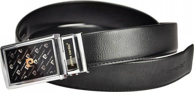 Rryp për çuna Pierre Cardin, lëkurë natyrale, fibër automatike, i zi