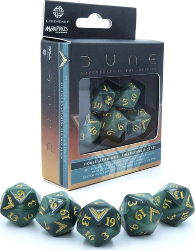 Set zari Modiphius Dune Atreides, për RPG, jeshil i errët