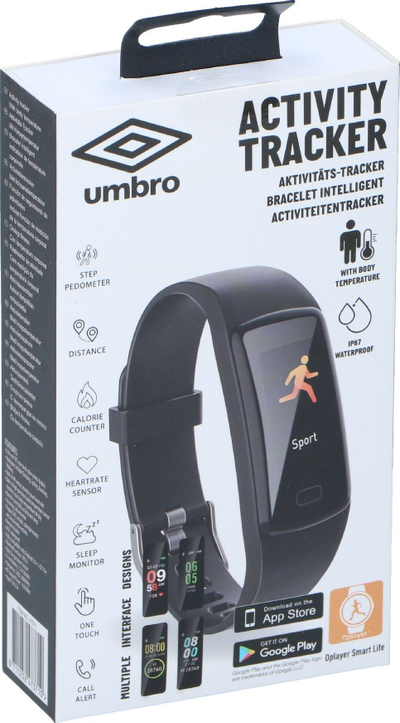 Byzylyk inteligjent Umbro Monitoring Smartband, me ekran me prekje, IP67, i zi