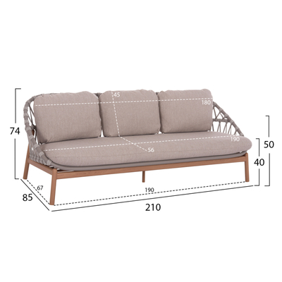 Set mobilje kopshti KROM HM6360.02, 5 pjesë, alumin, gri e çelët