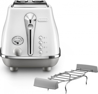 Toster DeLonghi Icona Capitals CTOC 2103.W, 900W, 2 feta, i bardhë