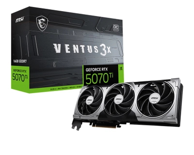 Kartë grafike MSI GeForce RTX 5070 Ti VENTUS 3X OC, 16GB GDDR7, e zezë