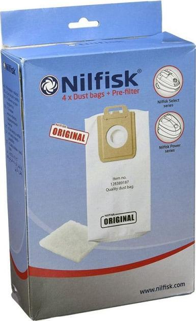 Qese stofi për fshesë me korrent Nilfisk SELECT, set 4 copë, të bardha