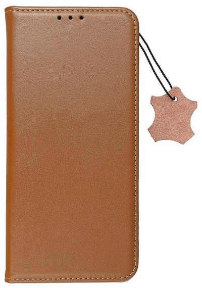 Kaburë telefoni Smart Pro Book Leather për Xiaomi Redmi Note 14 4G, lëkurë natyrale, me magnet, kafe