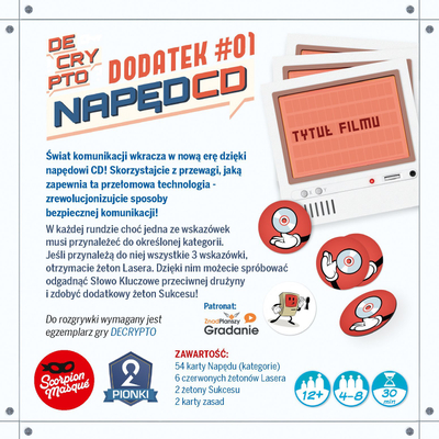 Shtesë loje tavoline Decrypto Napęd CD, zgjerim #01, 12+ vjeç, shumëngjyrësh