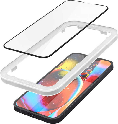 Mbrojtës ekrani Spigen ALM Glass FC për Apple iPhone 13 13 Pro, xham i fortë, i zi