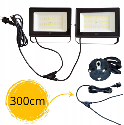 Работна лампа DH Line H200, 2x100W ЛЕД, статив до 1.8m, IP65