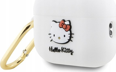 Kapak silikoni Hello Kitty 3D Kitty Head për AirPods Pro 2, i bardhë