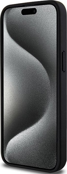 Këllëf telefoni BMW Twisted Line MagSafe për iPhone 15 Pro, i shpuar, i zi