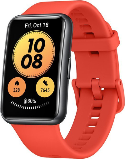 Smartwatch Huawei Watch Fit, ekran AMOLED, GPS, i kuq