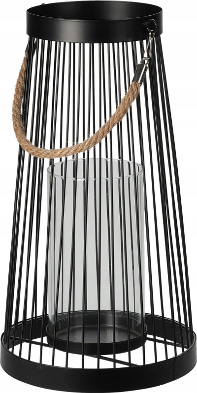 Fener për qiri PROGARDEN KO-QD1000180, metal, 34 cm, i zi