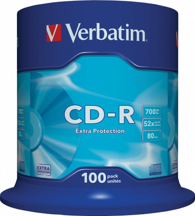 Set CD-R Verbatim (43411), 700MB 52x, 100 copë