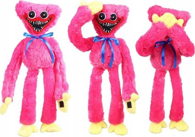Lodër pelushi Huggy Wuggy Poppy Playtime, 40 cm, me shul, rozë
